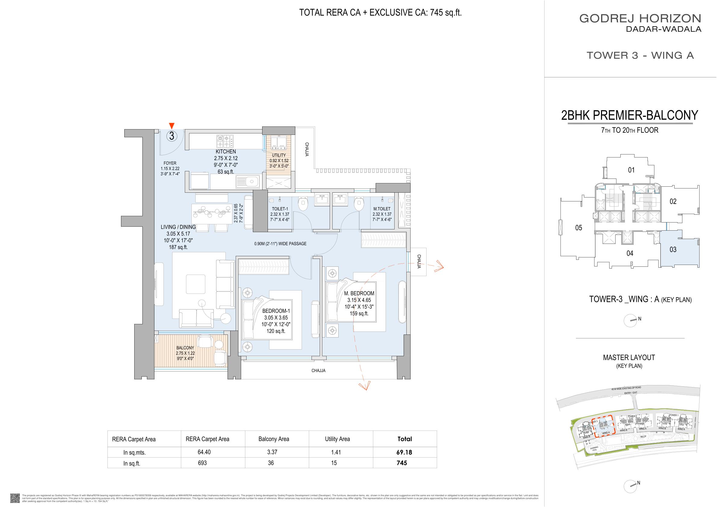 2 BHK Floor Plan 3